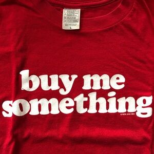 Red Graphic Tee with White Text